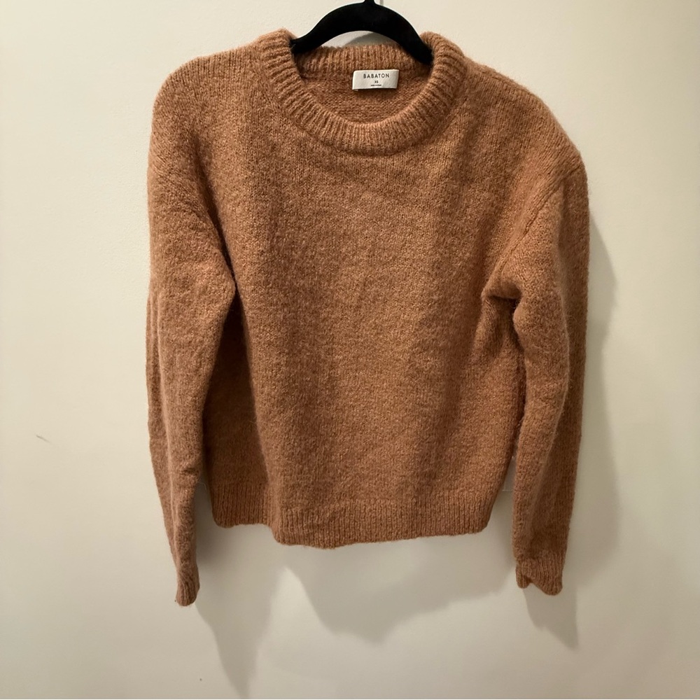 Babaton Camel Knit Pullover in XS